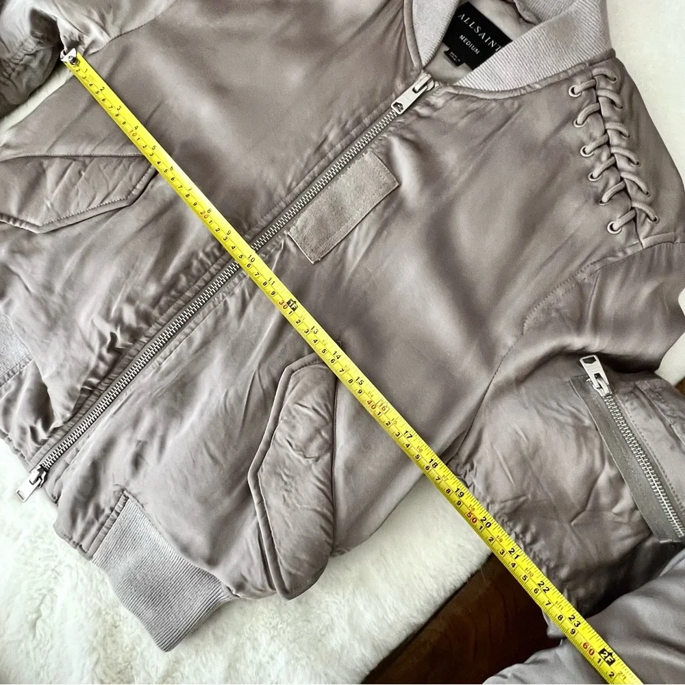 All Saints Bree Lace Bomber Jacket Size Medium - Picture 16 of 16